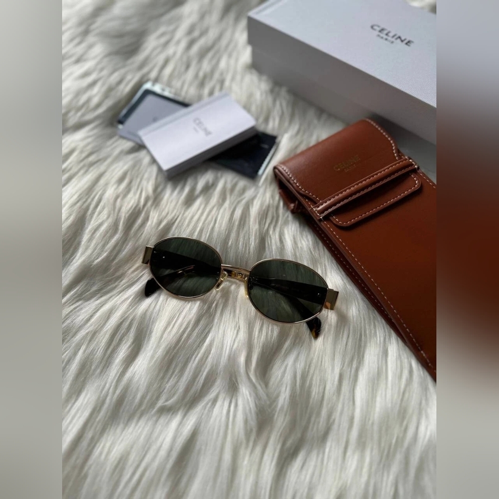 Celine Triomphe Gold Metal Sunglasses